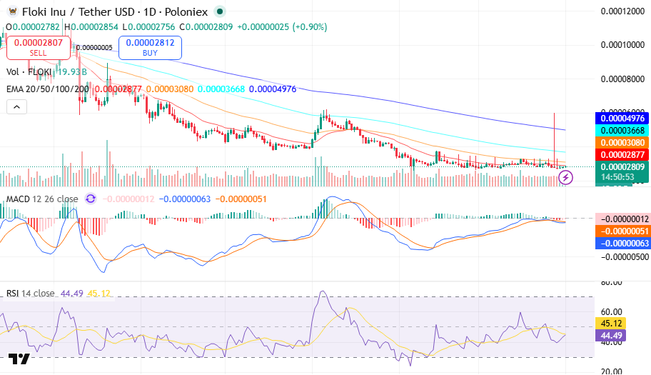Floki price chart