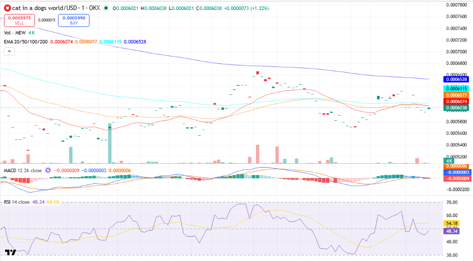 Cat in a dogs world (MEW) Price Prediction