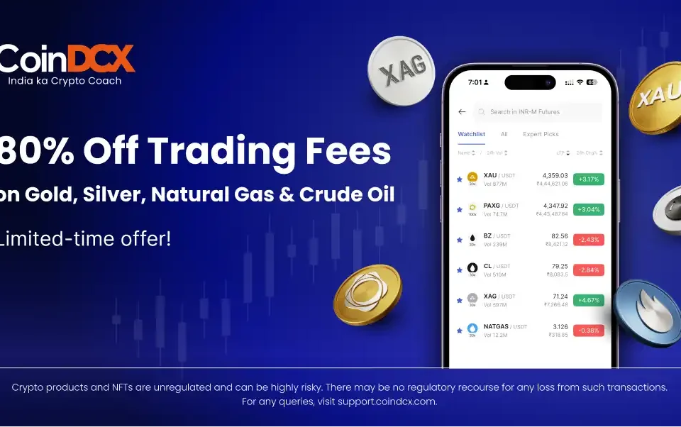 CoinDCX Lowers Tokenised Commodity Trading Brokerage on Gold, Silver & More to Just 1 BPS!