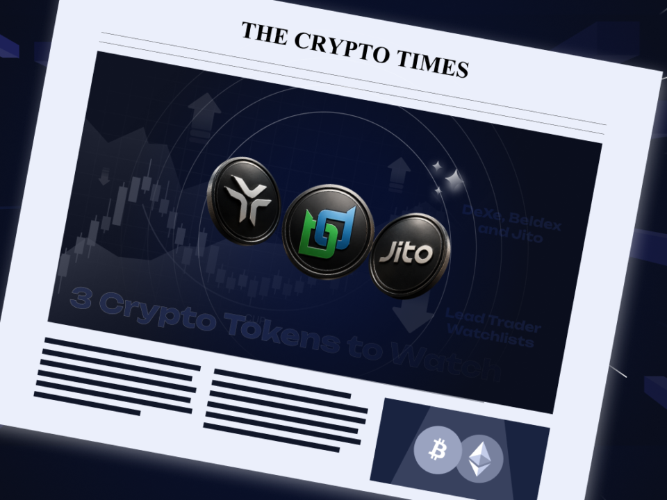3 Crypto Tokens to Watch This Week: DeXe, Beldex and Jito Lead Trader Watchlists