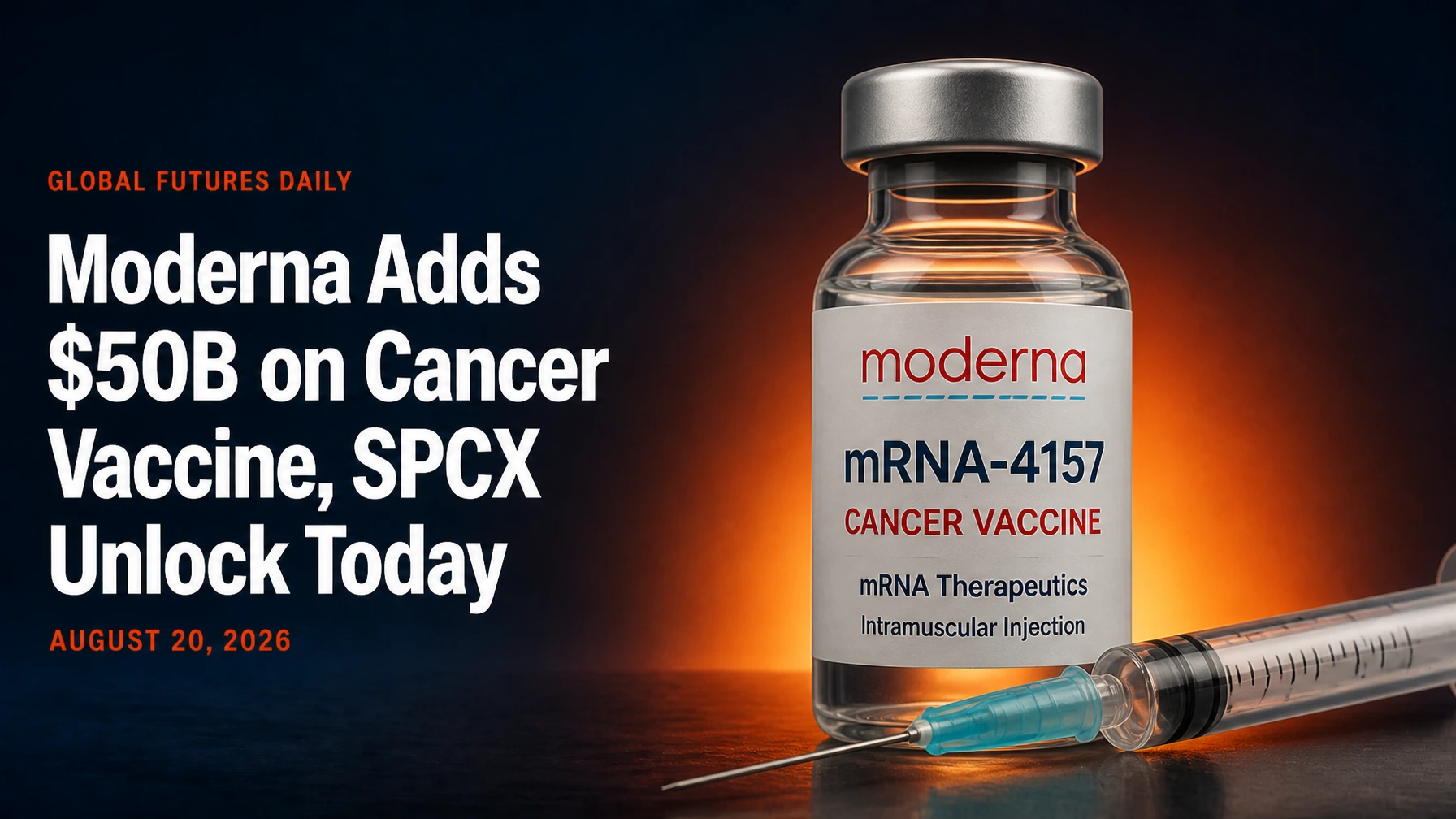 Moderna Adds $50B on Cancer Vaccine, SPCX Unlock Today
