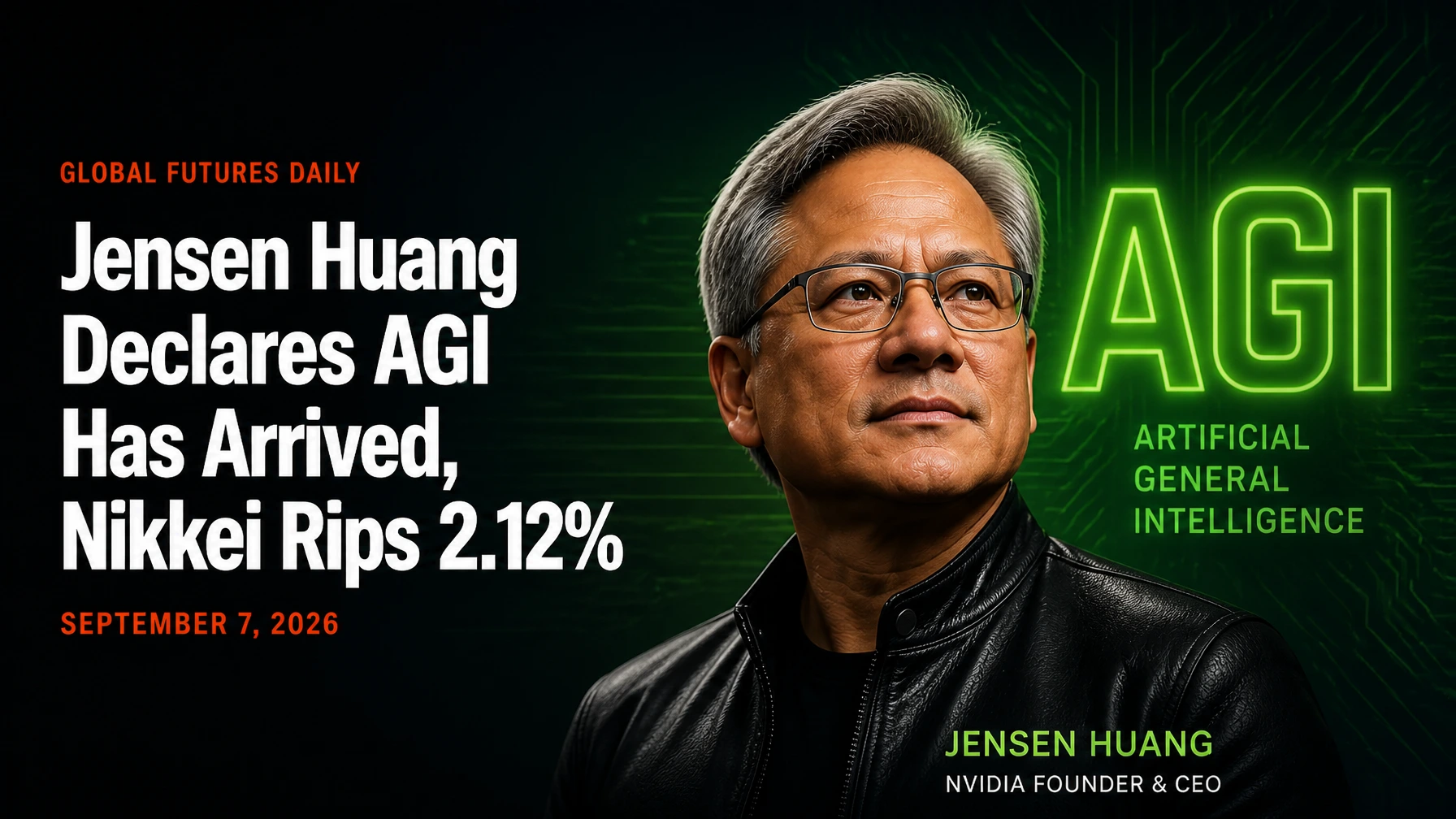 Jensen Huang Declares AGI Has Arrived, Nikkei Rips 2.12%