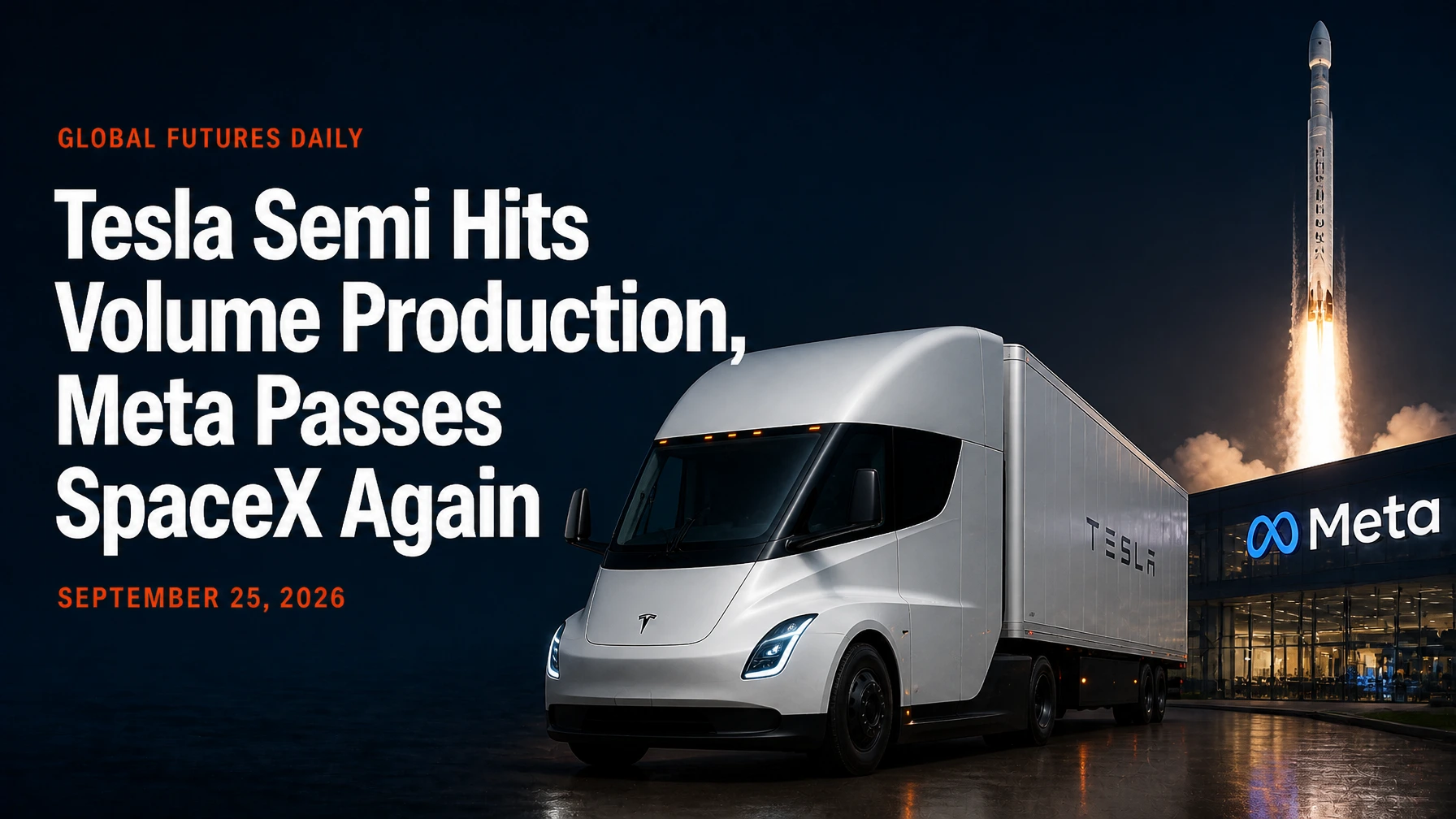 Tesla Semi Hits Volume Production, Meta Passes SpaceX Again