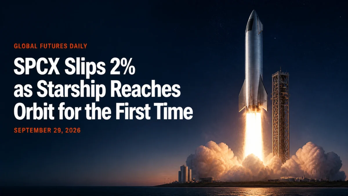 SPCX Slips 2% as Starship Reaches Orbit for the First Time