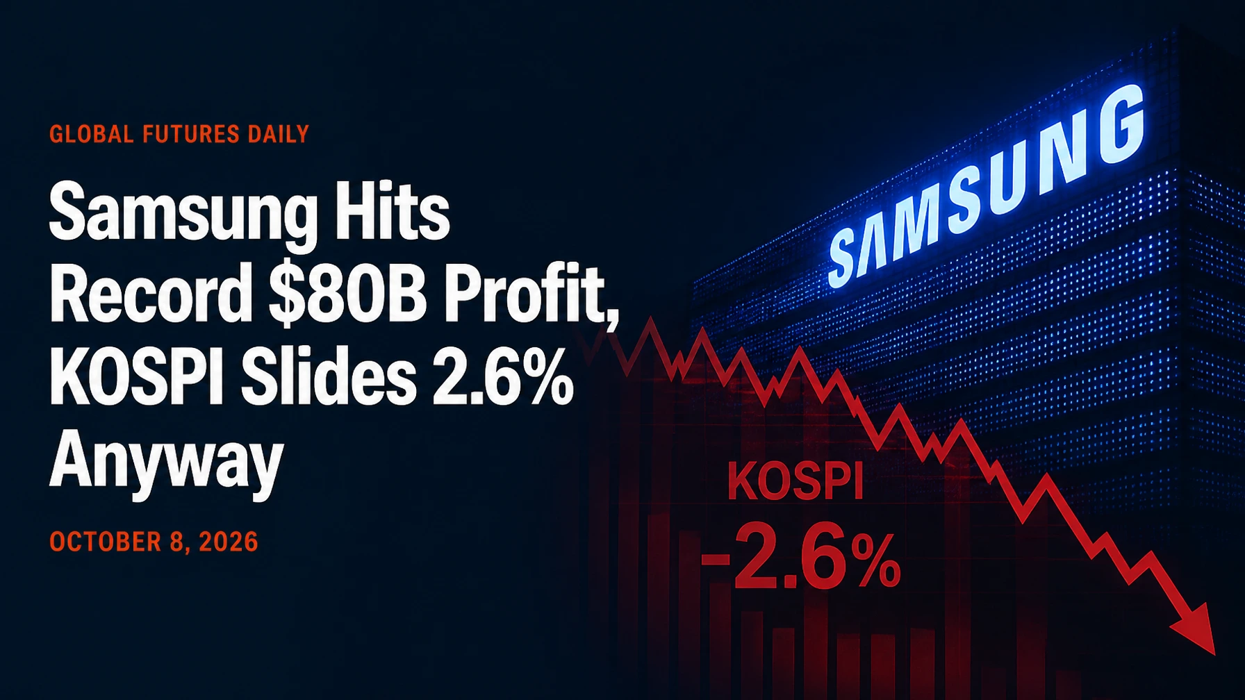 Samsung Hits Record $80B Profit, KOSPI Slides 2.6% Anyway