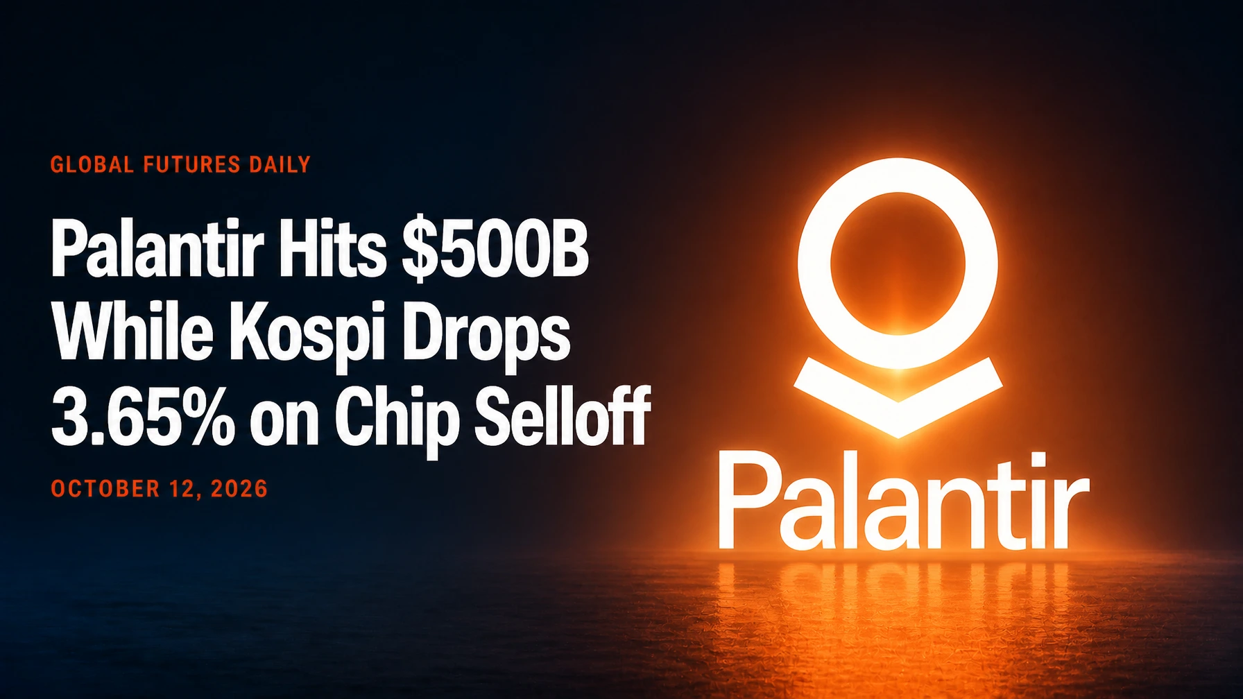 Palantir Hits $500B While Kospi Drops 3.65% on Chip Selloff